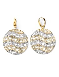 14k White and yellow gold Leslies Two tone Fancy Leverback Earrings