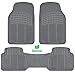 MotorTrend 100% Odorless Clean Rubber Car Floor Mat Set for Maximum Weather Protection (Charcoal Gray) -Semi Custom Fit