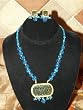 Womens Jewelry Gold Plated Blue Indian Style Ethnic Jewelry Set 3pc Free Shipping