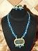 Womens Jewelry Gold Plated Blue Beads Indian Style Traditional Necklace Jewelry Set 3pc Free Shipping