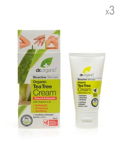 Dr Organic Set 3 Pezzi Crema Antisettica Organic Tea Tree 50 ml cad.