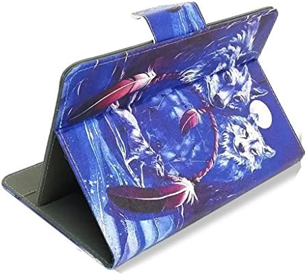 Case Guard® Wolves and Dreamcatcher 7" - 8" Universal Tablet Folio Case (Universal Case, Stand, Magnetic Cover Strap)