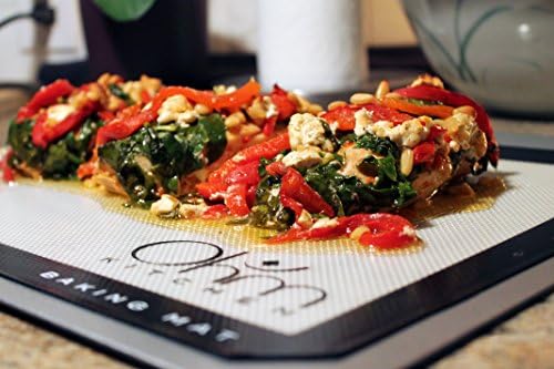 Silicone Baking Mat, 2 Pack of Black & White US Half Sheets (16-1/2"inch X 11-5/8") Non-stick & 100% FDA Certified Food Grade Silicone