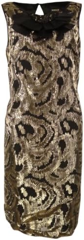 MISS SIXTY Women's Jacquard Metallic Satin Button Shift Dress