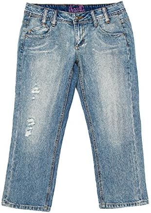 1010 Women Cropped Ripped Distressed Slim Denim Pants Boyfriend Jeans Size 5