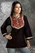 Black Art silk beaded patchwork Kurti