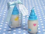 Oh How Cute Blue Baby Bottle Candle Favor (Set of 6) - Baby Shower Gifts & Wedding Favors