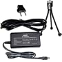 HQRP Replacement AC Power Adapter compatible with Sony HandyCam DCR-TRV310, DCR-TRV315, DCR-TRV320, DCR-TRV330, DCR-TRV340, DCR-TRV350, DCR-TRV360 Camcorder - (incl. USA Plug & Euro Adapter) plus HQRP Black Mini Tripod