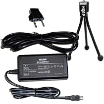 HQRP Replacement AC Power Adapter for Sony HandyCam DCR-TRV310, DCR-TRV315, DCR-TRV320, DCR-TRV330, DCR-TRV340, DCR-TRV350, DCR-TRV360 Camcorder - (incl. USA Plug & Euro Adapter) plus HQRP Black Mini Tripod