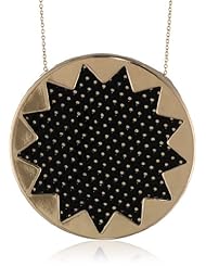 House of Harlow 1960 Perforated Sunburst Pendant Necklace, 28"