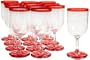 DII Set of 12 Kane Home Products Hoop Wine Goblets, Red