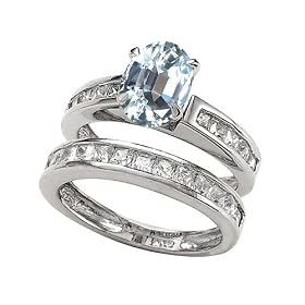 3.00 cttw Sterling Silver 14K White Gold Plated Genuine Oval Aquamarine... by Finejewelers