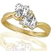 10k Yellow Gold White Topaz and Diamond Heart Ring (.02 cttw, I-J Color, I1 Clarity)