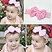 AllBeauty Baby Infant Pink Christening Flower Headband Toddler Lace Rose Bow Headdress