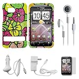 Tropical Rainbow Flower Rhinestone Diamante 2 Piece Protective Crystal Hard ....