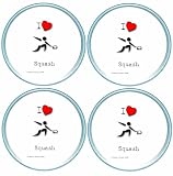 Gift Boxed Set of 4 Round Coasters Sport Squash