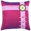 Decorative Handmade Silky Red & Pink Cushion Cover / Pillow Sham - Sunflower & Ribbon Design