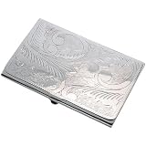 Sterling Silver Hand Engraved, Business Card Case, 3 5/8" x 2 3/8" (92 mm x 59 mm)