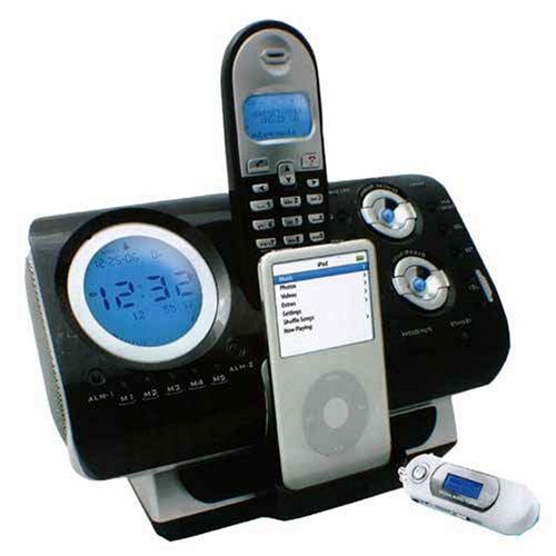 iPod Universal Dock with Bedside Cordless Phone System and Clock Radio