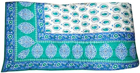 Total Furnishing Floral Design Handmade Double Bed Traditional Jaipuri Quilt, Razai