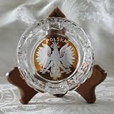 Clear Crystal - Ashtray with POLSKA Eagle on Amber Shield