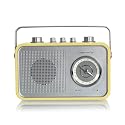 Tangent Uno 2 go Tragbares Radio (UKW-/MW-Tuner, Akku-Ladefunktion, Lautstärkeregler, Kopfhörer-Anschluß, AUX-Eingang) gelb