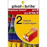 Photobrite 2-pk. Printer Cartridge Compatible for Canon BCI-3/ 3E/ 5/ 6- Yellow
