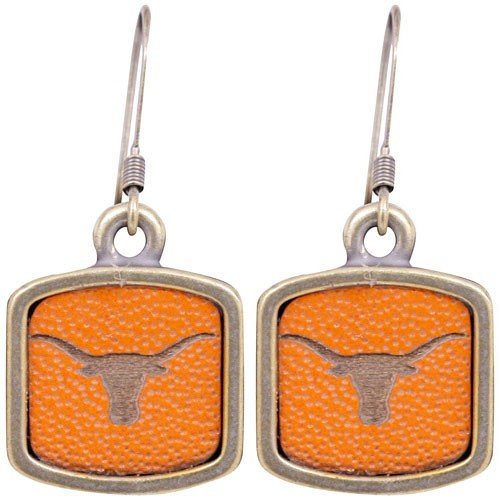 Texas Longhorns Burnt Orange Leather Earrings