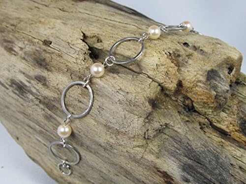 White pearl bracelet, silver, Rebirth collection