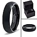 Tungsten Wedding Band Ring 6mm for Men Women Comfort Fit Black Enamel Domed Brushed Lifetime Guarantee