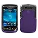 Blackberry Torch 9800 Hybrid Phone Cover Protector Case - Purple/Clear thumb