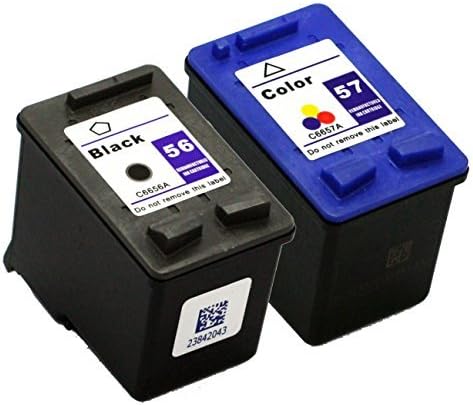 AOODOO Remanufactured HP 56 57 Ink Cartridge (1 Black 1 Tri-Color )Used in HP Deskjet 450 5145 Officejet 4105 4110 Photosmart 7150 7155 7960 Printer