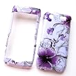 RIM BlackBerry Pearl 9100 (T-Mobile) Snap-on Protector Hard Case Image Cover "Artistic Purple Flowers" Design