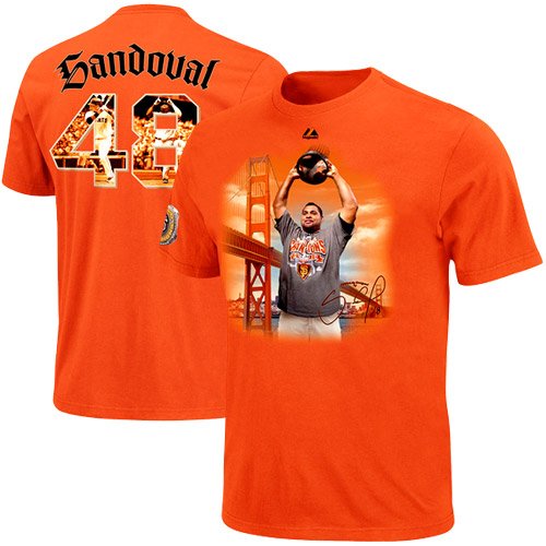 MLB Men's San Francisco Giants Pablo Sandoval Signature Series Tee (Dark Orange, Large)