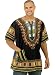 King-Sized Traditional Print Unisex Dashiki Top - 5 Sizes up to a 74 Inch Chest - Available in Several Colors