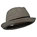 Jeanne Simmons Men's Fedora with Paper Straw Braid - Black Grey XL
