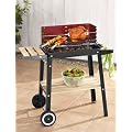 Grillwagen ca. B 84 x H 86 x T 45 cm BBQ Holzkohle inkl. 70cm Grillspie� und 2 Grillgutkammern