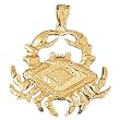 14K Yellow Gold Crab Pendant - 4.5 grams