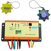 HQRP 10A Waterproof Solar Panel Power Battery Charge Controller / Regulator 12V / 24V 10 Amp 150W with PWM Charge mode plus HQRP UV Chain / UV Radiation Health Tester