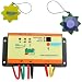 HQRP Solar 10A Waterproof Charge Power Controller / Regulator 12V / 24V 10 Amp for Boat RV Marine plus HQRP UV Chain / UV Radiation Health Tester