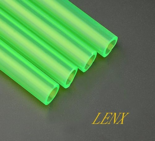 LENX Hardline PETG Tubing 3/8" ID, 1/2" OD(10X14mm) Water Cooling Tubing Hose For PC CPU CO2 Laser Computer Water Cooling System 20" Length 4 PACK(Green)