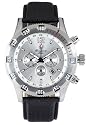 Burgmeister San Marino BM138-182 Herren Automatik Uhr silbernes Zifferblatt drehbare Lünette Datum/Tag/Monat/24h schwarzes Lederarmband