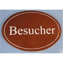 Ovales Holz - T�rschild Besucher 7 x 10 cm dunkles Holz
