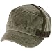 Military Cadet Denim Distress Criss Cross Cap Hat Charcoal Gray
