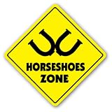 HORSESHOES ZONE - Sign - new horse shoe game gift