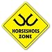 HORSESHOES ZONE – Sign – new horse shoe game gift