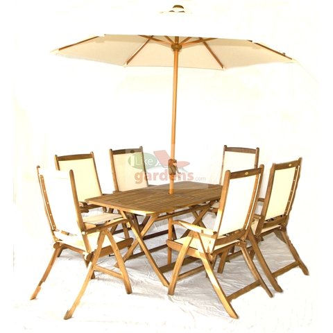 Napoli 6 Seater (Recliners) Rectangular Table Garden Furniture Set+ Parasol Napoli 6 Seater (Recliners) Rectangular Table Garden Furniture Set+ Parasol