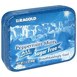 Ragold All Natural Sugar Free Peppermint Mints, 1.5-Ounce Tins (Pack of 6)