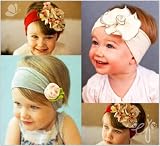 Ema Jane Shabby Chic Girl Flower Headbands - Fits Baby, Toddler, Child