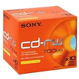Produkt-Bild: Sony - CD-RW, 4x-10x, High Speed, 700 MB nach ISO-9660-MODE-1, 10er Pack, Jewel Case